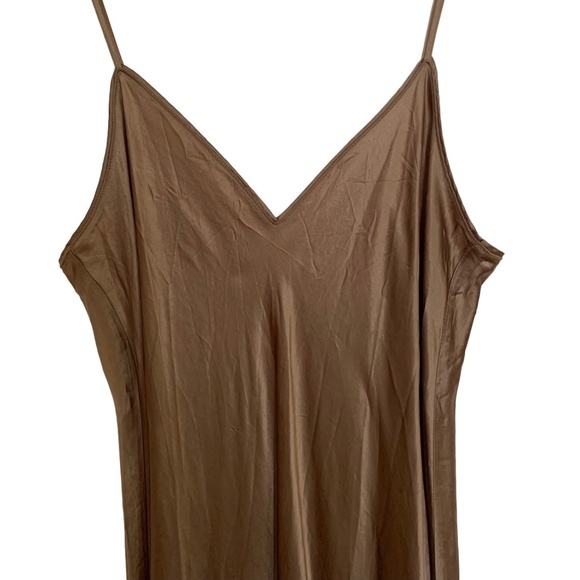 VINCE silky satin gold midi length slip dress formal casual. SIZE MEDIUM - Picture 8 of 8